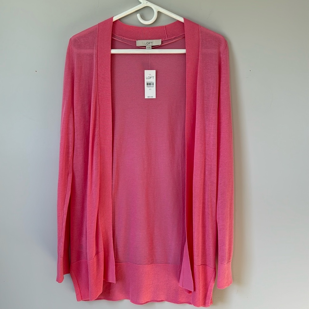 🆕 LOFT - Lightweight Open Cardigan - Pink - women’s size XS